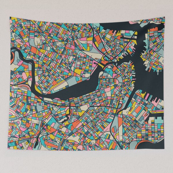 Item preview, BOSTON CITY STREET MAP designed and sold by JazzberryBlue.