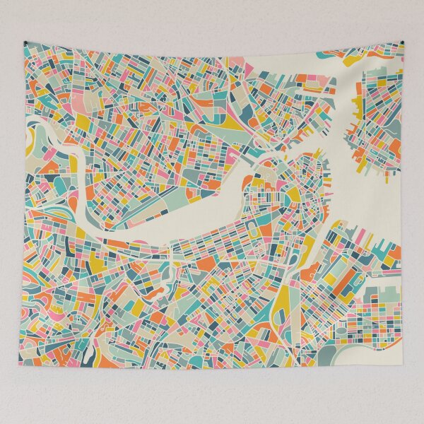 Item preview, BOSTON CITY STREET MAP designed and sold by JazzberryBlue.
