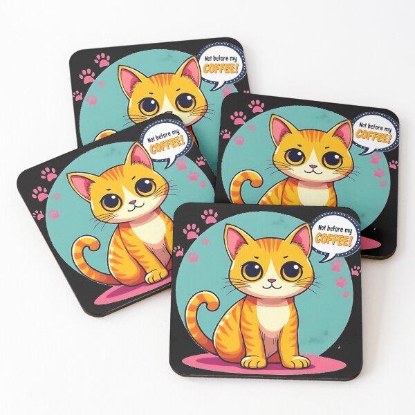 Item preview, Sleepy Cat Cafe "Not Before My Coffee!" designed and sold by Ayutthaya Vibes.