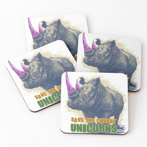 Item preview, retro rino - Save the chubby unicorns! designed and sold by Gaviani Design Studio.