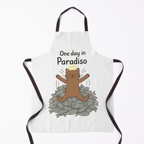 Item preview, One Day in Paradiso – Funny Angel Cat Making Fish Wings in Heaven designed and sold by PetSoulPrints.