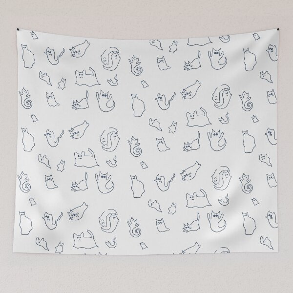 Item preview, Navy Ghost Cats designed and sold by PaintingPositives.