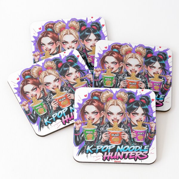 Item preview, K-POP NOODLE HUNTERS – Funny Anime Girl Ramen Squad Art (Kewi Style) designed and sold by WeirdSketcher.
