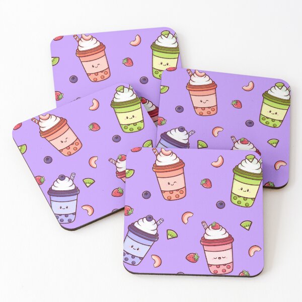 Item preview, Kawaii Boba Tea Pattern – Dreamy Purple Aesthetic designed and sold by Magsu.art.