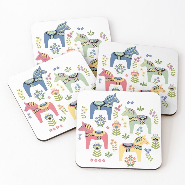 Item preview, Colorful Swedish Dala Horses designed and sold by Barbara Pixton.