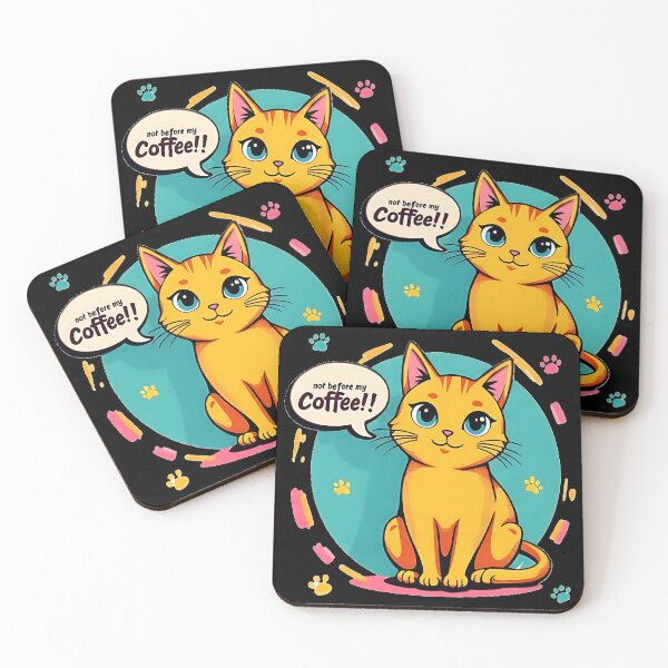 Item preview, Blue-Eyed Cat Cafe "Not Before My Coffee!!" designed and sold by Ayutthaya Vibes.