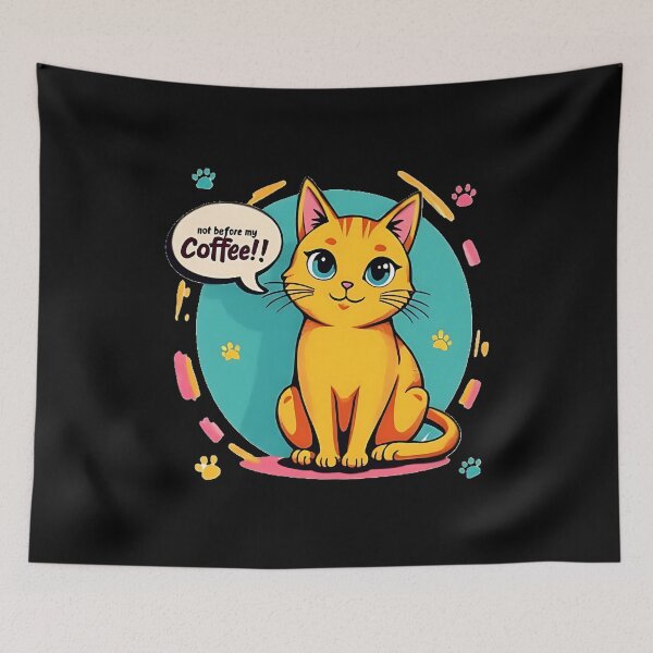 Item preview, Blue-Eyed Cat Cafe "Not Before My Coffee!!" designed and sold by Ayutthaya Vibes.
