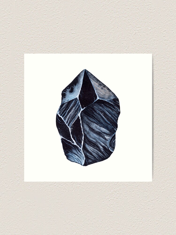 Black Obsidian Root Chakra Stone Art Print By Alenazenart Redbubble