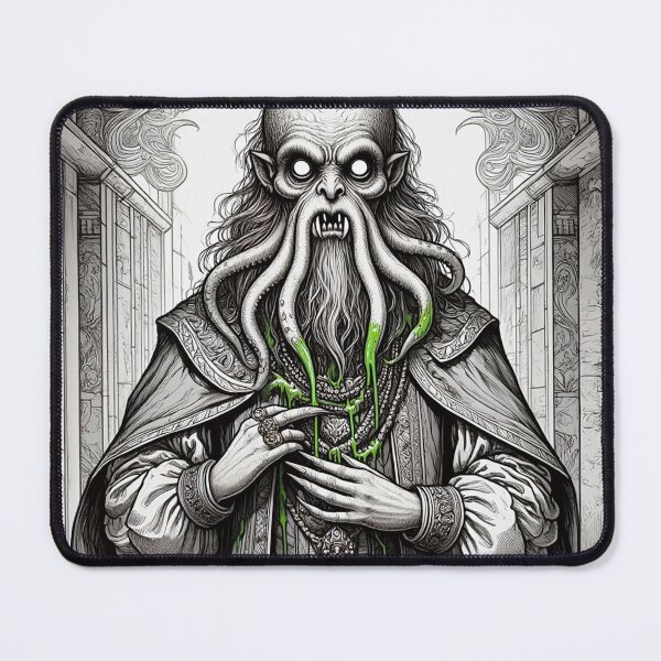 Item preview, Eldritch dark Lord of dread Dagon cult Cthulhu follower of Darkmere staring at you with his eyes of the void designed and sold by Vintage Designs +.