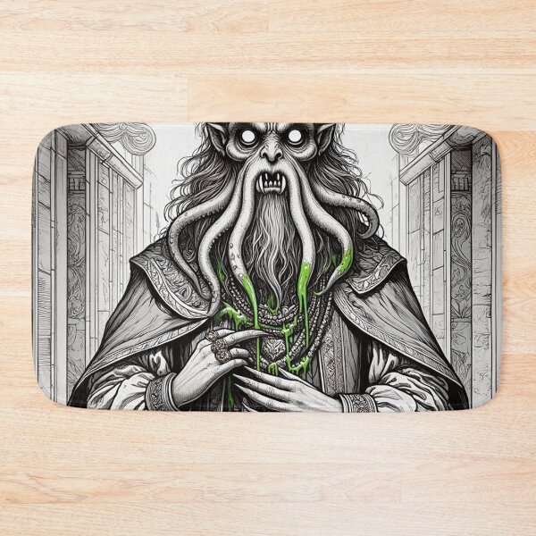 Item preview, Eldritch dark Lord of dread Dagon cult Cthulhu follower of Darkmere staring at you with his eyes of the void designed and sold by Vintage Designs +.
