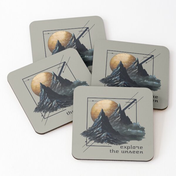 Item preview, Abstract Golden Moon Mountain Art, Explore The Unseen designed and sold by QuirkySpark.