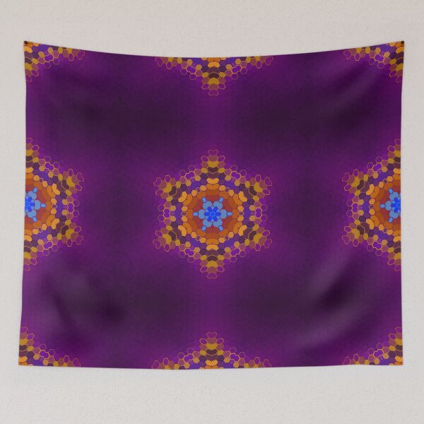 Item preview, Hex Mandala Purple Orange and Blue designed and sold by WormholeOrbital.