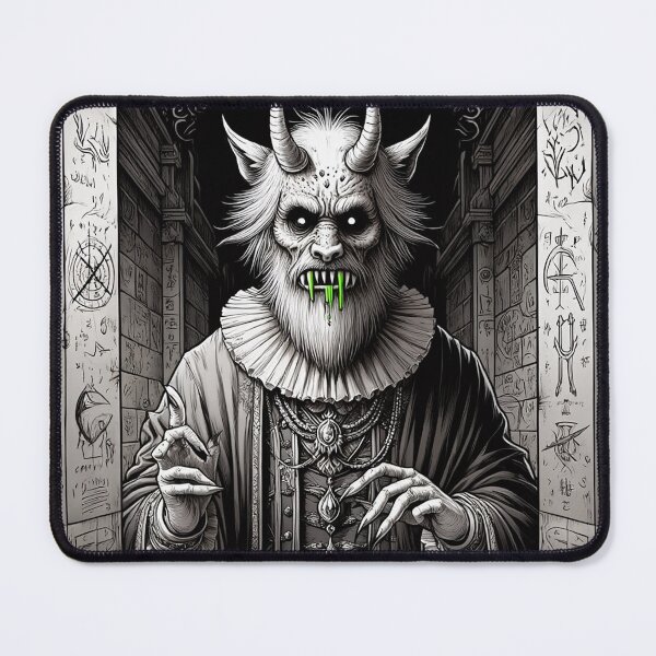Item preview, Eldritch dark Lord of dread Dagon cult Cthulhu follower of Darkmere staring at you with his eyes of the void designed and sold by Vintage Designs +.