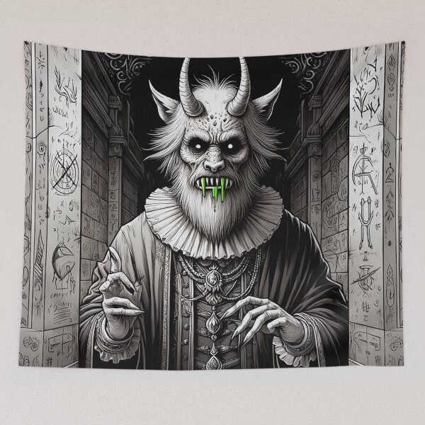 Item preview, Eldritch dark Lord of dread Dagon cult Cthulhu follower of Darkmere staring at you with his eyes of the void designed and sold by Vintage Designs +.