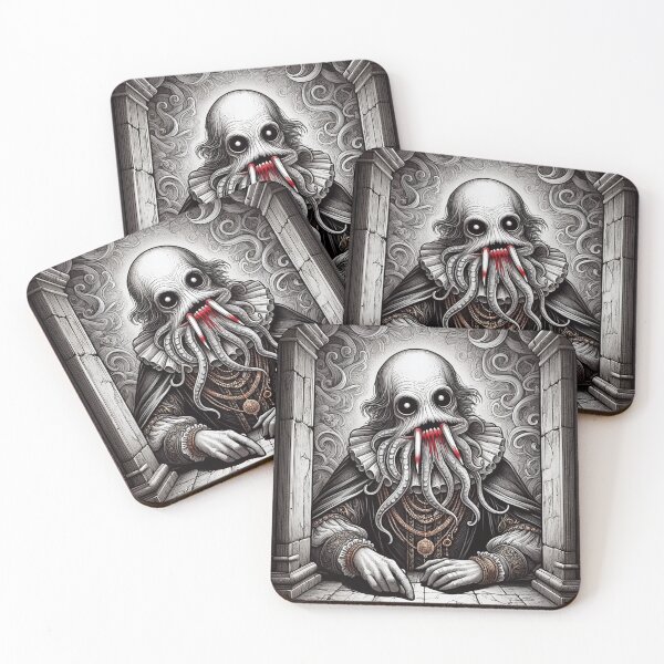Item preview, Eldritch dark Lord of dread Dagon cult Cthulhu follower of Darkmere staring at you with his eyes of the void designed and sold by Vintage Designs +.