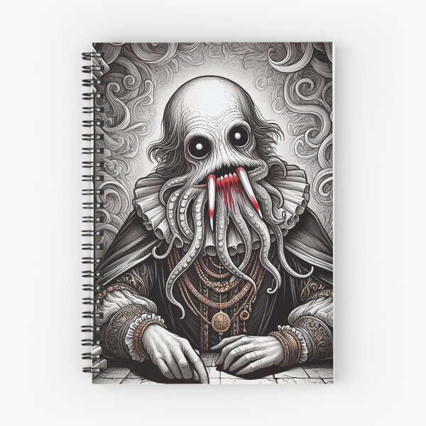 Item preview, Eldritch dark Lord of dread Dagon cult Cthulhu follower of Darkmere staring at you with his eyes of the void designed and sold by Vintage Designs +.