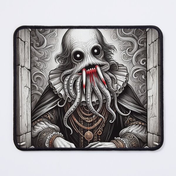 Item preview, Eldritch dark Lord of dread Dagon cult Cthulhu follower of Darkmere staring at you with his eyes of the void designed and sold by Vintage Designs +.