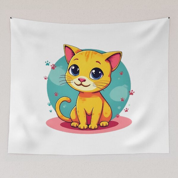 Item preview, Cute orange kitten with bright blue eyes - Happy Kitty designed and sold by Ayutthaya Vibes.