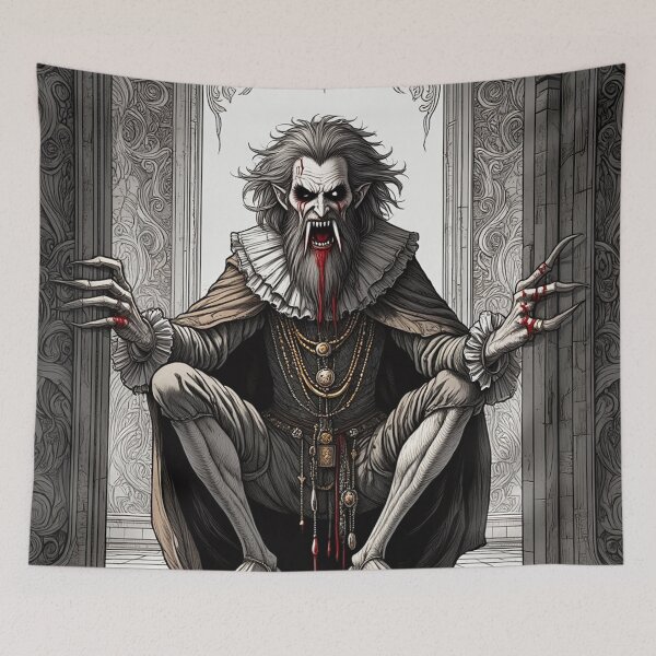 Item preview, Eldritch dark Lord of dread Dagon cult Cthulhu follower of Darkmere staring at you with his eyes of the void designed and sold by Vintage Designs +.