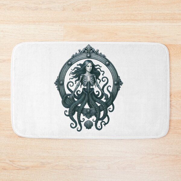 Item preview, Skeleton Mermaid Octopus Horror Dark Art Illustration designed and sold by Shoot-The-Moon.