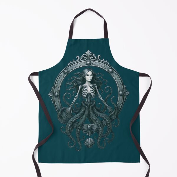 Item preview, Skeleton Mermaid Octopus Horror Dark Art Illustration designed and sold by Shoot-The-Moon.
