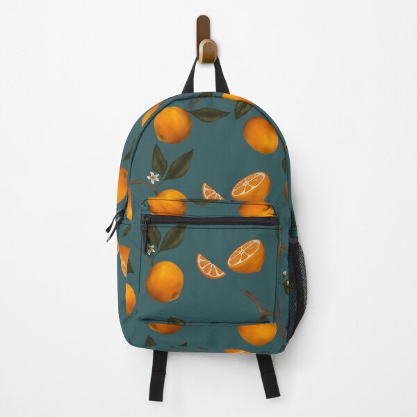 Item preview, Orange Blossoms, Botanical Repeating Design - Deep Blue/Green designed and sold by DanBosDesigns.