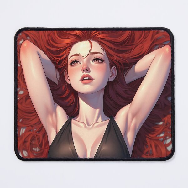 Item preview, Reclining Redhead girl illustration art designed and sold by Vintage Designs +.