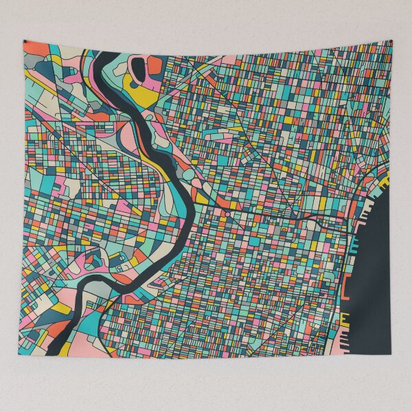 Item preview, PHILADELPHIA CITY STREET MAP designed and sold by JazzberryBlue.