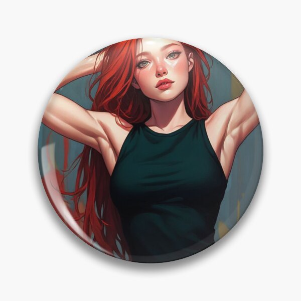 Item preview, Reclining Redhead girl illustration art designed and sold by Vintage Designs +.