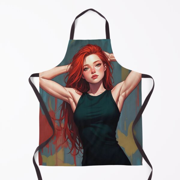 Item preview, Reclining Redhead girl illustration art designed and sold by Vintage Designs +.