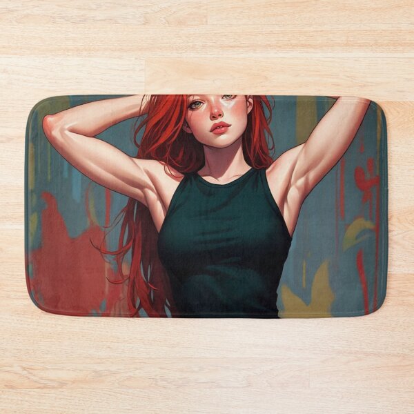 Item preview, Reclining Redhead girl illustration art designed and sold by Vintage Designs +.