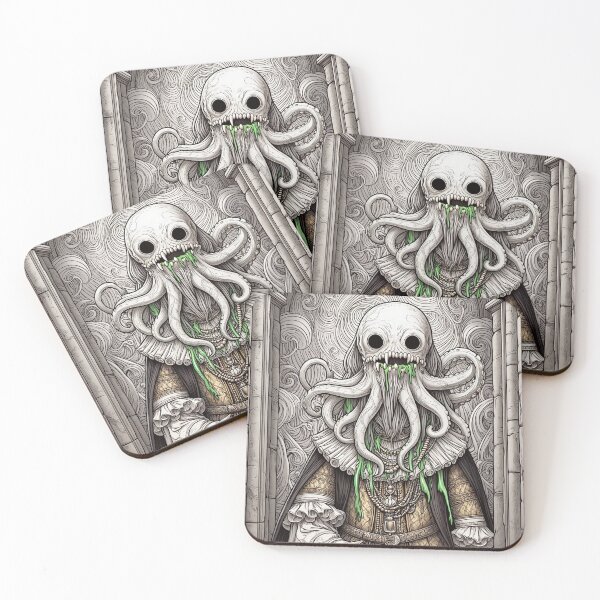 Item preview, Eldritch dark Lord of dread Dagon cult Cthulhu follower of Darkmere staring at you with his eyes of the void designed and sold by Vintage Designs +.
