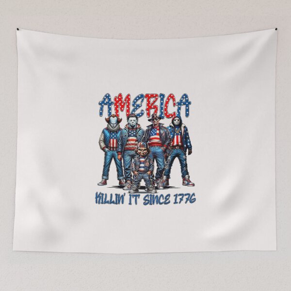Item preview, America Killin' It Since 1776 Horror Characters 4th Of July designed and sold by Juan Pedro Matta.