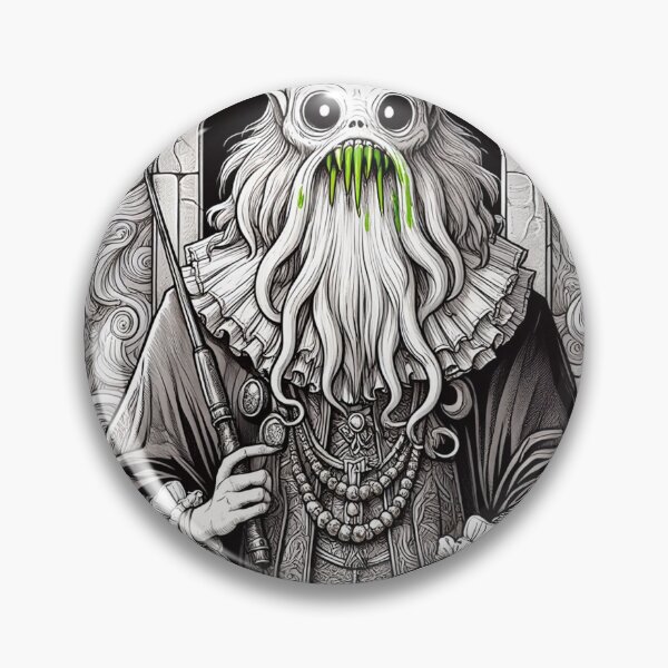 Item preview, Eldritch dark Lord of dread Dagon cult Cthulhu follower of Darkmere staring at you with his eyes of the void designed and sold by Vintage Designs +.