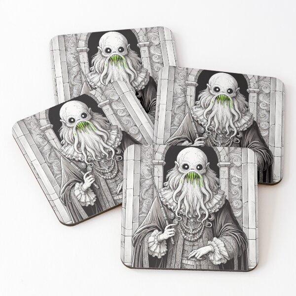Item preview, Eldritch dark Lord of dread Dagon cult Cthulhu follower of Darkmere staring at you with his eyes of the void designed and sold by Vintage Designs +.