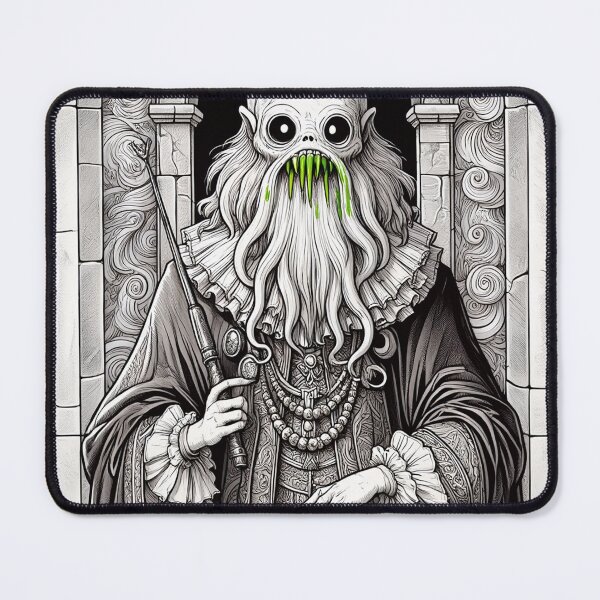 Item preview, Eldritch dark Lord of dread Dagon cult Cthulhu follower of Darkmere staring at you with his eyes of the void designed and sold by Vintage Designs +.