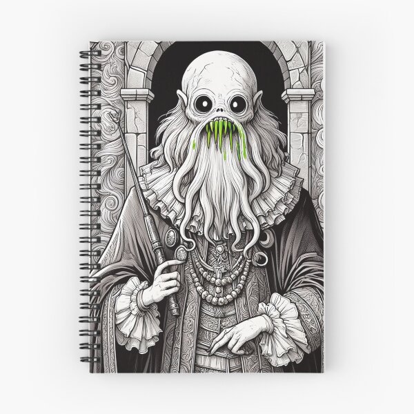 Item preview, Eldritch dark Lord of dread Dagon cult Cthulhu follower of Darkmere staring at you with his eyes of the void designed and sold by Vintage Designs +.