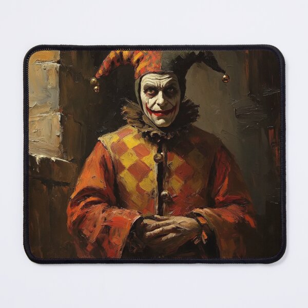Item preview, Creepy Medieval Court Jester painting designed and sold by Vintage Designs +.