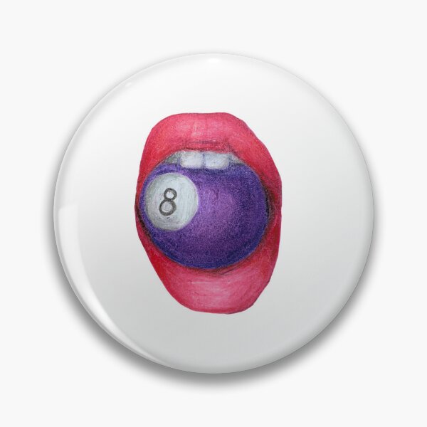 Item preview, Pop Art Lip Bite Purple Pool Ball designed and sold by Bella-Bear.