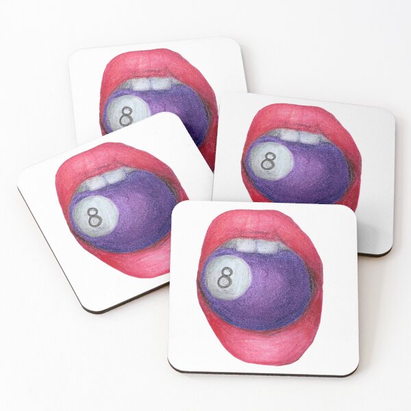 Item preview, Pop Art Lip Bite Purple Pool Ball designed and sold by Bella-Bear.
