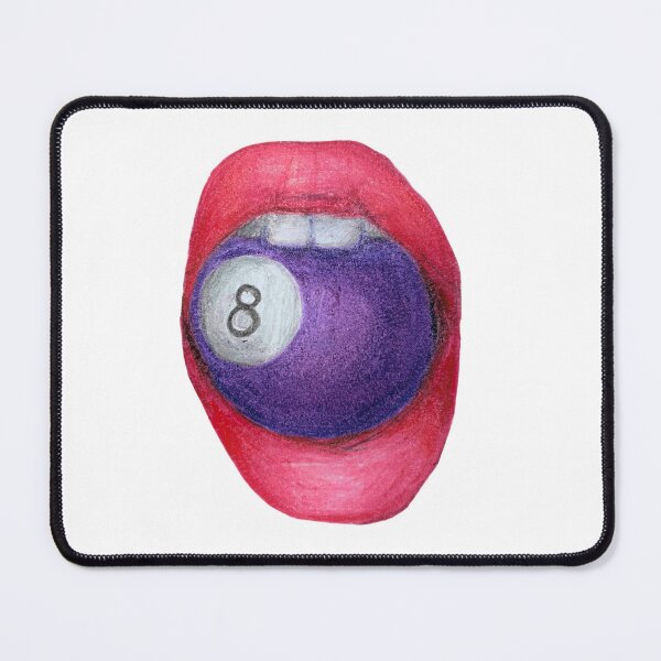 Item preview, Pop Art Lip Bite Purple Pool Ball designed and sold by Bella-Bear.
