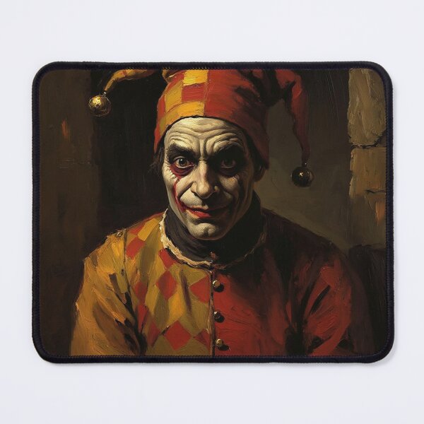 Item preview, Creepy Medieval Court Jester painting designed and sold by Vintage Designs +.