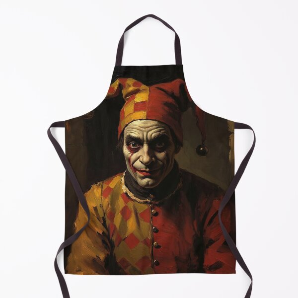 Item preview, Creepy Medieval Court Jester painting designed and sold by Vintage Designs +.