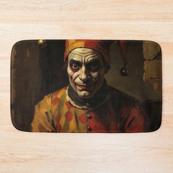 Item preview, Creepy Medieval Court Jester painting designed and sold by Vintage Designs +.