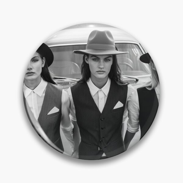Item preview, Pinup photography 1950s Gangster Girls posing on a old 50's car designed and sold by Vintage Designs +.