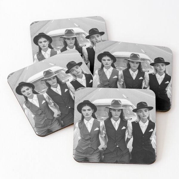 Item preview, Pinup photography 1950s Gangster Girls posing on a old 50's car designed and sold by Vintage Designs +.