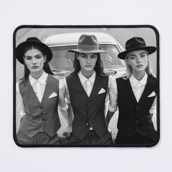 Item preview, Pinup photography 1950s Gangster Girls posing on a old 50's car designed and sold by Vintage Designs +.