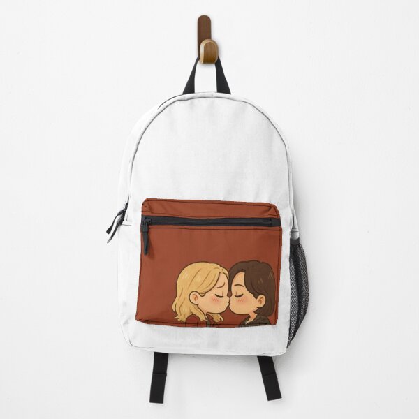 Item preview, Romantic WLW Fanfiction Notebook – Kissing Chibi Couple – LGBTQ+ Writer's Journal designed and sold by The Sandy Design Store.