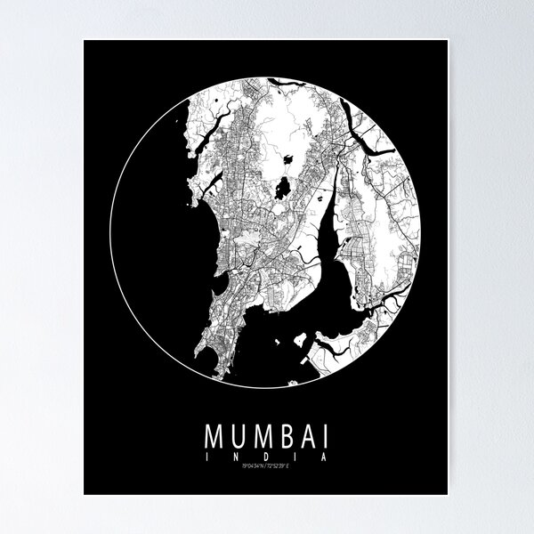 Item preview, Mumbai City Map of India - Full Moon designed and sold by deMAP.