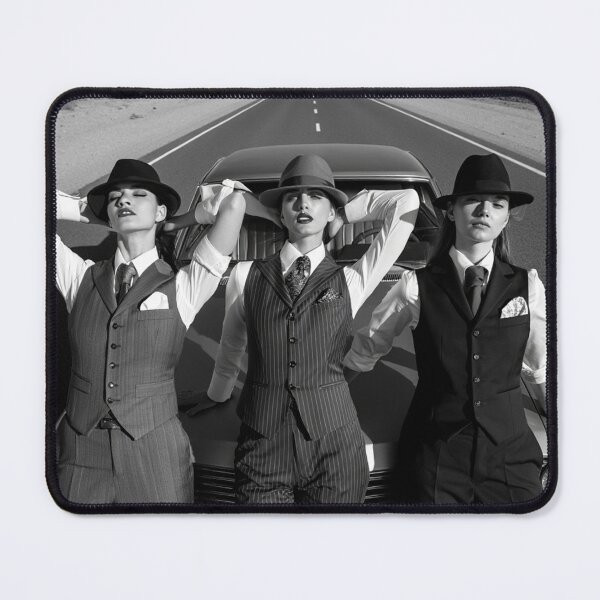Item preview, Pinup photography 1950s Gangster Girls posing on a old 50's car designed and sold by Vintage Designs +.